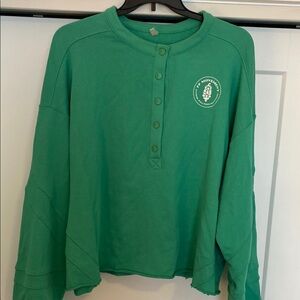 FP Movement Green Long Sleeve Henley Shirt
